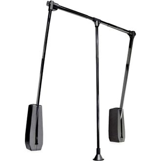 Emuca Emuca - Colgador Abatible Para Pared Hang, Ancho Regulable 600-830mm, Acero Y Pl&aacute;stico, Pintado Negro