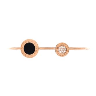 Bulgari Bvlgari Cuff Bracelet 18K Rose Gold with Onyx and Diamonds