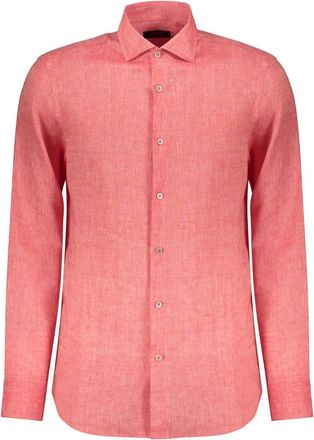Moorer Licht Elegant Shirt - Heren - Casual Overhemden - Rood - XL - Linnen - Overhemden