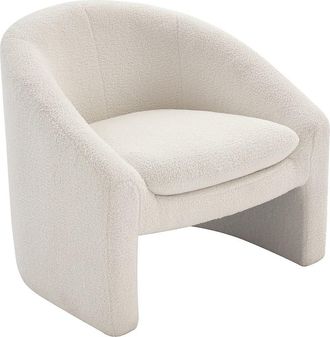 Vente-Unique Sill&oacute;n de tela de rizo blanco OSSANA