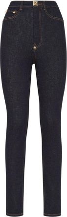 Philipp Plein Super High Waist Jegging - Dames - Skinny Jeans - Blauw - W26 - Katoen - Jeans