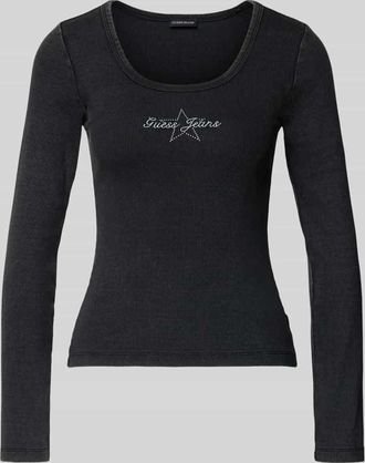 Guess Longsleeve mit Label-Detail in Black, Gr&ouml;&szlig;e XL
