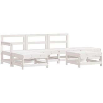 vidaXL Juego De Muebles De Jard&iacute;n 6 Piezas Madera Maciza Pino Blanco Vidaxl