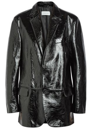ARMARIUM Noah Glossed Leather Blazer - Black - 42 (UK10 / S)