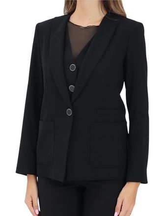 A|X Armani Exchange Black Polyester Tailored Blazer