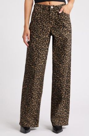 PTCL Baggy Wide Leg Jeans in Leopard at Nordstrom Rack, Size 25