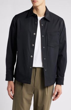 Theory Snap-Up Water Resistant Performance Shirt Jacket in Black at Nordstrom, Size Xx-Large