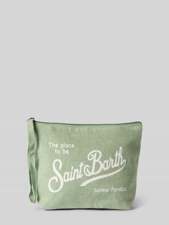 MC2 Saint Barth Kosmetiktasche aus Leinen mit Statement-Print Modell ALINE in Mint, Gr&ouml;&szlig;e 1
