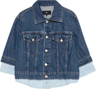 7 For All Mankind Trucker Button Layered Jacket