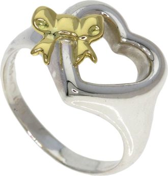Tiffany & Co. Silver Yellow Gold Yellow Gold (18K) Silver Band Ring (Pre-Owned)