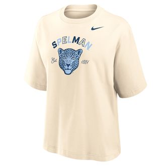 Nike Womens College (Spelman College) Boxy Cotton T-Shirt in Brown | ZW12573SPEC25-NAT