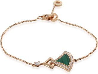 Bulgari Pre-Owned BVLGARI Rose Gold Malachite and Diamond Divas Dream Bracelet