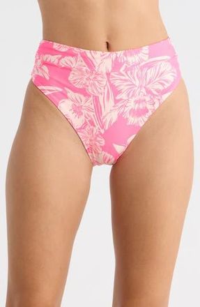 Maaji Suzy Q High Rise Reversible Bikini Bottoms in Pink at Nordstrom Rack, Size Medium
