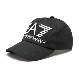 Emporio Armani Zwarte Katoenen Pet - Geborduurd Logo - Heren - Petten - Zwart - S - Katoen - Accessoires