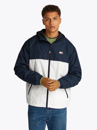 Tommy Jeans Outdoorjacke TOMMY JEANS TJM LW CHICAGO JACKET, Herren, Gr. S, blau (schwarz night navy, multi), Web, Obermaterial: 100% Polyester, regular fit normal