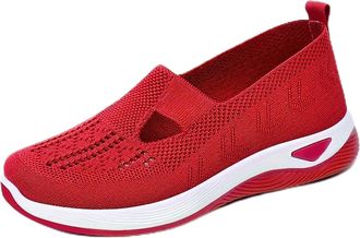 Generic Womens Comfort Walking Shoes, Woven Lightweight Breathable Orthopedic Sneakers with Soft Sole, Arch Support and Stretch Fit