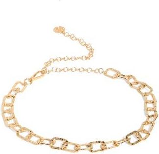 Steve Madden Hammered Links Chain Belt in Gold at Nordstrom Rack, Size Large/x-Large