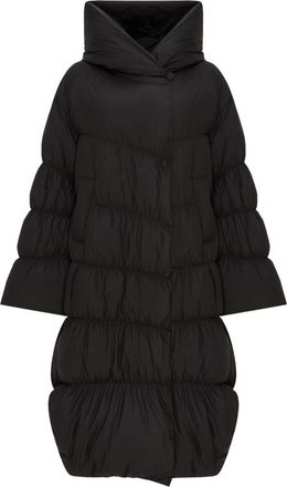 Cesare Gaspari Oversized Puffer Jas - Dames - Dons jassen - Zwart - S - Leer - Jassen
