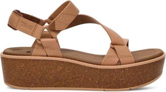 Teva Bruine Sleehak Sandaal - Damesmode - Dames - Sleehakken - Bruin - 41 EU - Schoenen