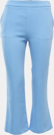 Roberto Cavalli Blue Crepe Flared Trousers