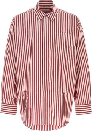 Ami Overhemden, Heren, Rood, S, Katoen, Oversized Shirt met opgestikte Ami de Coeur borstzak