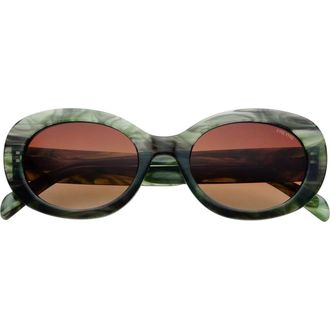 Freyrs Eyewear Aria Oval Sunglasses in Emerald at Nordstrom