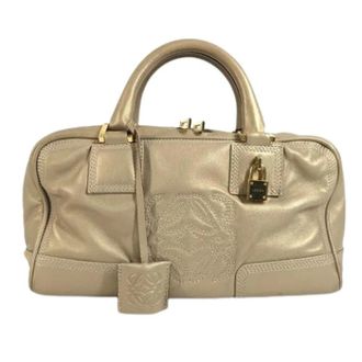 Loewe Pre-owned Amazona Handtas - Dames - Vintage Handtas - Beige - ONE Size - Leer - Vintage