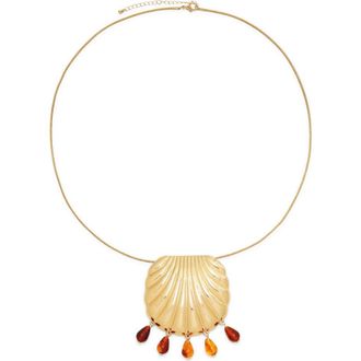 Petit Moments Turner Shell Pendant Statement Necklace in Gold at Nordstrom