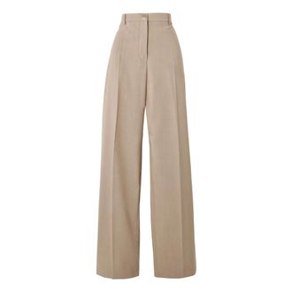 Sportmax Dames, Broeken, Beige, Maat: 2XS Wol