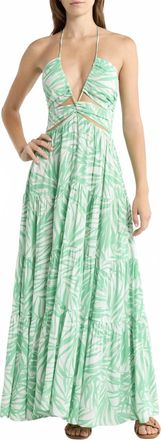 Elan Womens Bali Cut Out Maxi Dress In Green