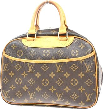 Louis Vuitton Trouville Handbag Monogram Canvas Brown Leather Handbag (Pre-Owned)