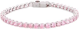 Swarovski Matrix Tennis Bracelet with Purplish Pink Crystals