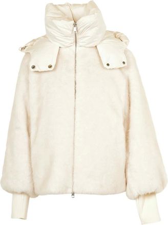 Add Cape in Piuma - - Jackets - Donna - Beige - S