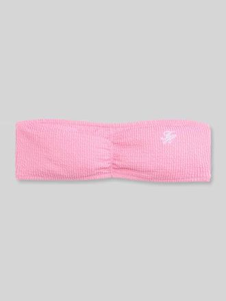 Tommy Hilfiger Bandeau-Bikini-Oberteil mit Logo-Stitching in Rosa, Gr&ouml;&szlig;e XL