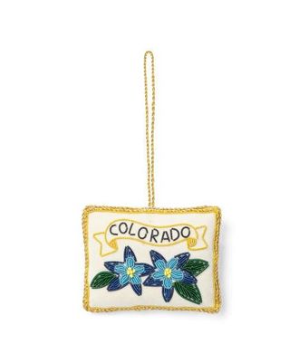 Matr Boomie Colorado State Blue Columbine Beaded Fabric Ornament - Embroidered at Nordstrom