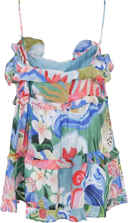 Farm Rio Shirt Multicolor Ruffled Blouse Garden Of Life