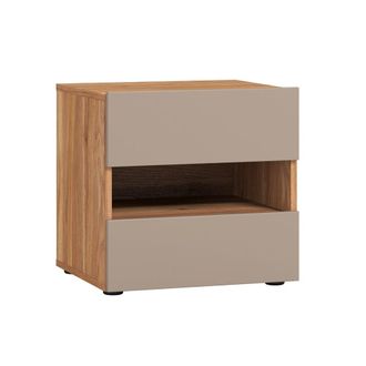 Petits Meubles Mesita de noche con 2 cajones materiales: paneles melaminados topo