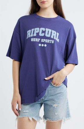Rip Curl Varsity Sports Graphic Heritage Tee in Dark Blue at Nordstrom, Size Xx-Large