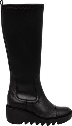 FLY London Budi 603Fly Hoge Laarzen - Dames - Hoge Laarzen - Zwart - 38 EU - Leer - Schoenen