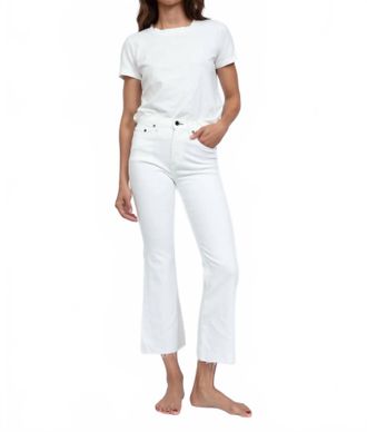ASKK NY Geek High Rise Ankle Length Crop Boot Jeans In Ivory