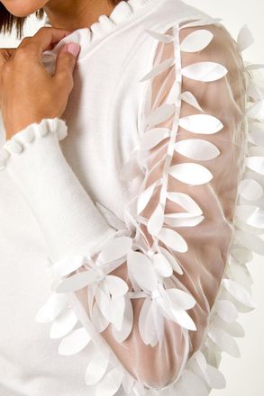 Roman Sheer Feather Sleeved Jumper