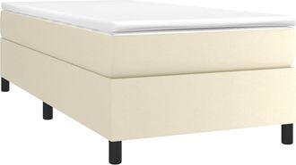 vidaXL Cama Box Spring Con Colch&oacute;n Cuero Sint&eacute;tico Crema 80x200 Cm Vidaxl