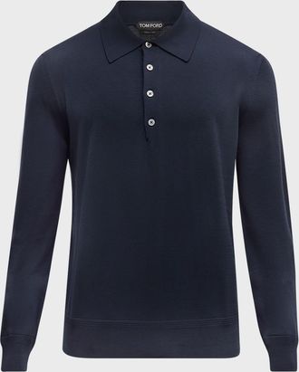 Tom Ford Men & apos;s Fine-Gauge Wool Polo Sweater