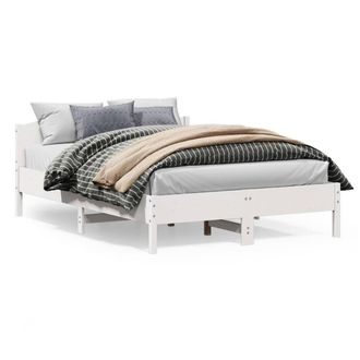 Berkfield Home Bed Frame without Mattress White 150x200 cm King Size Solid Wood Pine