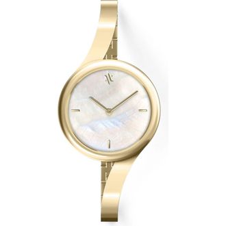 Vanna Claire Gemstone Watch in White Pearl-Gold at Nordstrom