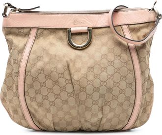 Gucci Borsa a tracolla Abbey in tela GG con anello a D 2016-2025 - Rosa