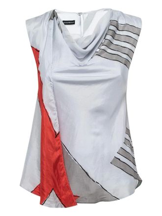 Emporio Armani Blusa con stampa geometrica - Grigio