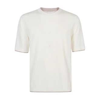 Eleventy Maglia Girocollo Mezza Manica - male - Eleventy - Round-neck Knitwear - White - XL - Knitwear