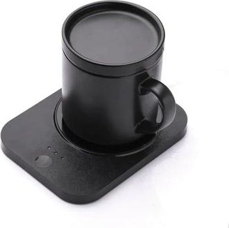 OEM Posavasos Con Termostato (negro), Capacidad De 330 Ml, Mantiene El Calor A 55 &deg;c, Cargador Inal&aacute;mbrico Para Tel&eacute;fono, Caf&eacute; Matutino, Uso Pr&aacute;ctico