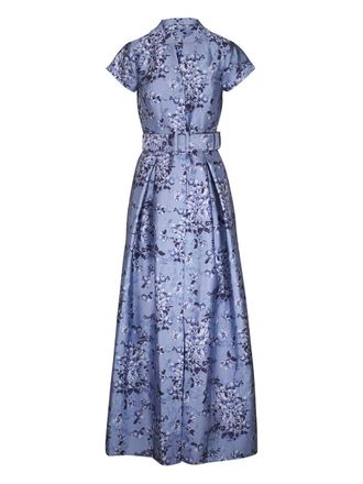 Sachin & Babi Marta floral-pattern belted maxi dress - Blue